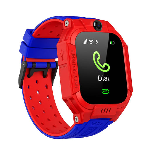 Montre enfant connectée 2G rouge avec fonction appel, caméra frontale et lampe torche